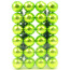 6" Green Tinsel Ties w/ 50mm Balls: Lime Green (Set of 12)