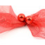 3" Red Tinsel Ties w/ 50mm Balls: Red (Set of 12)