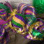 100MM Tinsel Swirl Ball Ornament: Mardi Gras