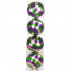 3.25" Striped Mardi Gras Ball Ornaments (4)