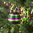3.25" Striped Mardi Gras Ball Ornaments (4)