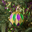 4" Ribbed Ball Ornament: Mardi Gras (3)