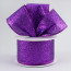 2.5" Glitter On Metallic Ribbon: Purple (10 Yards)