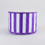 2.5" Medium Stripe Ribbon: Purple & White (10 Yards)