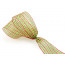 2.5" Basket Weave Mesh Ribbon: Lime/Red Plaid