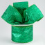 2.5" Glitter On Metallic Ribbon: Emerald (10 Yards)