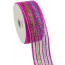 2.5" Poly Mesh Ribbon: Metallic Pink/Blue/Lime Stripe