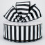 2.5" Medium Stripe Ribbon: Black & White (50 Yards)