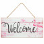 12" Wooden Sign: Welcome Flamingo