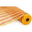 21" Poly Deco Mesh: Deluxe Wide Foil Gold/Red Stripe