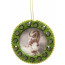 4" Round Jeweled Photo Frame Ornament: Apple Green