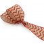 2.5" Natural Burlap With Red Chevron Stripes (10 Yards)
