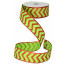 1.5" Glitter Satin Chevron Stripe Ribbon: Lime Green & Red (10 Yards)