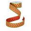 1.5"  Glitter Satin Chevron Stripe Ribbon: Red & Lime Green (10 Yards)