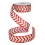 1.5" Glitter Satin Chevron Stripe Ribbon: Red & White (10 Yards)