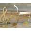 Assorted Wooden Music Notes (Set of 3): Gold