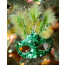 5" Feather Mask Ornament: Green