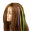 Faux Mardi Gras Hair: 14" Hair Strands (6)