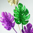 24" Split Leaf Stem: Purple, Green, Gold