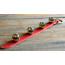 16" Red Leather Strap With Brass Jingle Bells
