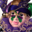 18" Mardi Gras Masked Jester Table Topper
