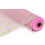 21" Poly Mesh Roll: Deluxe Pink w/ Lime Green Stirpes