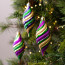 4" Purple, Green, Gold Swirl Ornaments (6)
