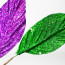 30" Purple, Green, Gold Leaf Spray