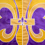 Purple & Gold Fleur De Lis Large Flag
