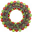16" Mixed Ball Christmas Wreath: Lime & Red