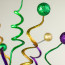 26" Swirl Sequin Glitter Ball Spray: Purple, Green, Gold