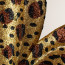 13" Metallic Glitter Fleur De Lis Decoration: Leopard Print