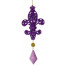 Filigree Style Purple Fleur De Lis Ornament: Jewel