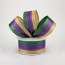 1.5" Shimmer Glitter Stripe Ribbon: Gold, Purple, Emerald (10 Yards)