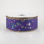 1.5" Sprinkled Hexagon Glitter Ribbon: Purple, Emerald, Light Gold (10 Yards)