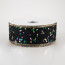 1.5" Sprinkled Hexagon Glitter Ribbon: Black, Purple, Emerald, Gold (10 Yards)
