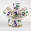 1.5" Mardi Gras Pattern Ribbon: White, Purple, Gold, Emerald (10 Yards)