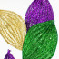 29" Glitter Calla Lily Leaf Spray: Mardi Gras