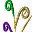 23" Glitter Tubing Coils Spray: Purple, Green, Gold