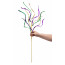 36" Glitter Curly Paper Grass Spray: Purple, Green, Gold