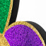 20" Glitter Fleur de Lis With Mask Hanger: Purple, Green, Gold