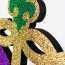 20" Glitter Crown Hanger: Purple, Green, Gold