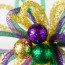 12" Foil & Tinsel Tubing Glitter Ball Pick: Purple, Green, Gold