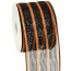 4" Poly Deco Mesh Ribbon: Metallic Black/Orange Stripe