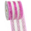 4" Poly Deco Mesh Ribbon: Metallic Hot Pink/White Stripe