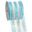 4" Poly Deco Mesh Ribbon: Metallic Turquoise/White Stripe