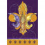 Purple and Gold Crawfish Fleur De Lis Garden Flag (13 X 18)