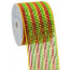 4" Poly Deco Mesh Ribbon: Deluxe Wide Foil Red/Lime/Gold Stripe