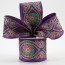 2.5" Deluxe Wavy Floral Ribbon: Purple Mardi Gras (10 Yards)