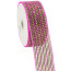 2.5" Poly Deco Mesh Ribbon: Deluxe Wide Foil Lime/Pink Stripe